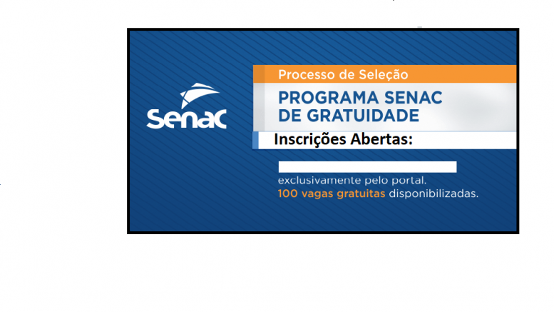 Programação de cursos Senac para setembro/outubro de 2020