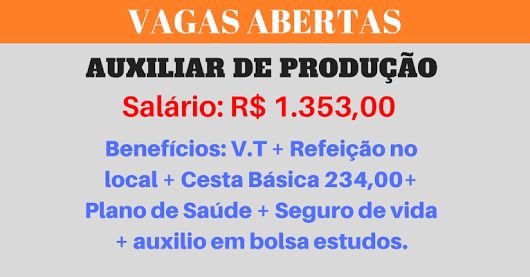 Contrata-se Pessoas para vagas de Auxiliar de Produção.