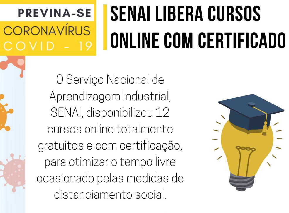 SENAI libera cursos online gratuitos e com certificado